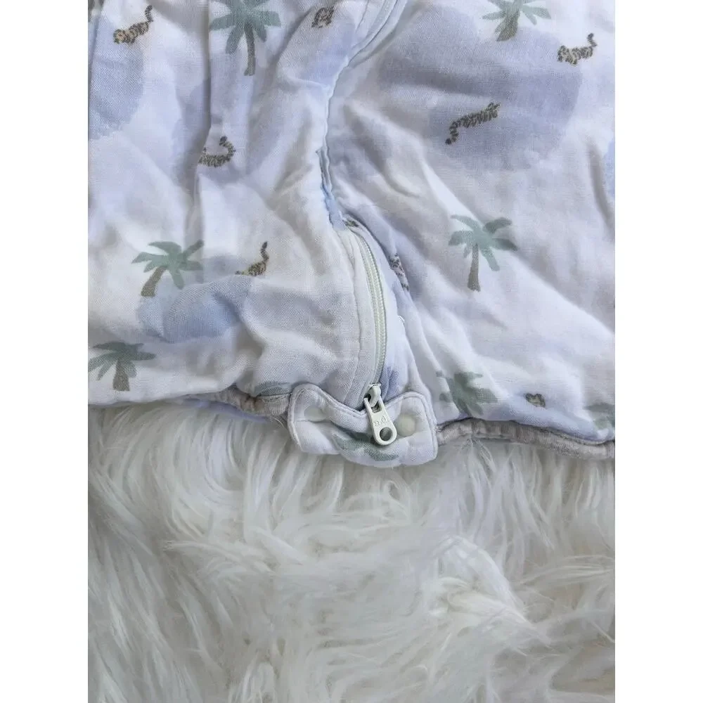 Nest Design Sleep Sack White Blue Palm-Print